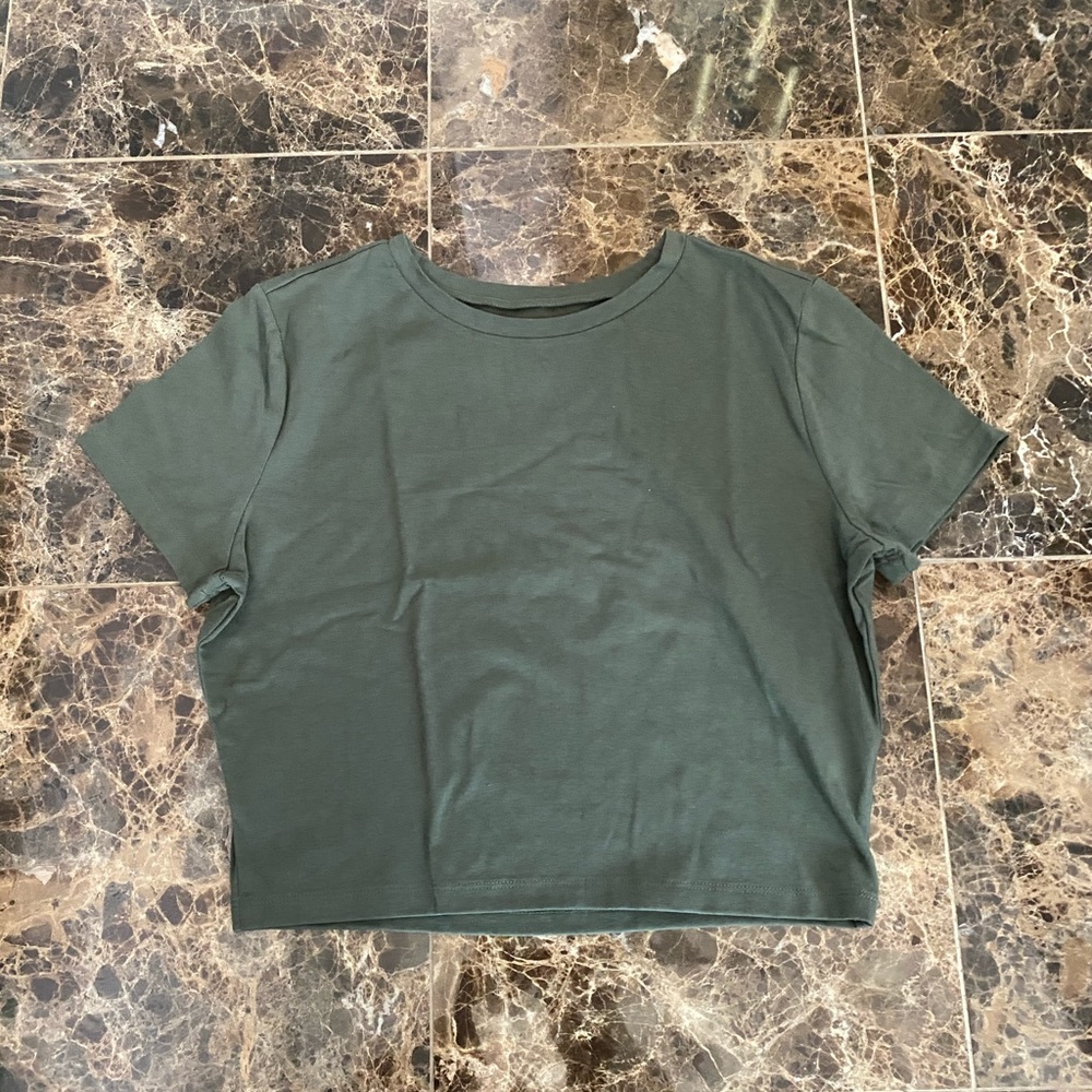 Olive Green Cropped Top